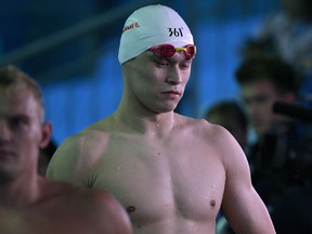 In this file photo taken on July 22, 2019, China's Sun Yang reacts during the semi-final of the men's 200m freestyle event during the swimming competition at the 2019 World Championships at Nambu University Municipal Aquatics Centre in Gwangju, South Korea.