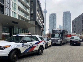 Three young men were killed and two others injured when gunfire erupted during a party at an Airbnb condo at 85 Queens Wharf Rd. in Toronto on Friday, Jan. 31, 2020.