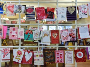 Thousands of Valentine's Day cards sent to Major Bill White, a 104-year-old U.S. Marine veteran who fought and was injured in the Second World War battle for Iwo Jima, hang at the community dining room at his assisted living facility in Stockton, California, U.S. January 31, 2020. Sending cards to seniors is a great way to show affection to those who have given so much love to others throughout their lifetimes, Fariha Naqvi-Mohamed writes.