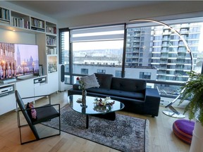 The living room in Alexander Pufahl's home in the Nun's Island district of Montreal.