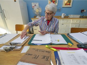 Joan Pitcairn works at the Meals on Wheel kitchen in St. John's United Church in Pointe-Claire.