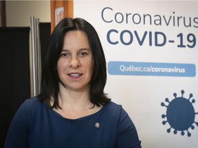Montreal Mayor Valérie Plante arrives for an update on the COVID-19 on Monday March 16, 2020. (Pierre Obendrauf / MONTREAL GAZETTE) ORG XMIT: 64103 - 0450