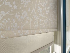 Made to fit within window casings, custom blinds can block light, heat or semi private views. Layered roller and shade, www.graberblinds.com
