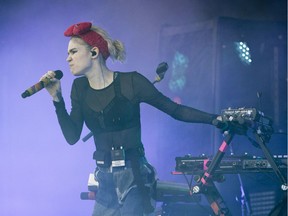 Canadian musician Grimes (Claire Boucher) performs in 2016 Osheaga at Jean-Drapeau Park in Montreal.