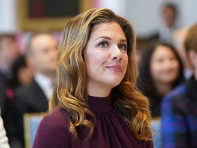 Sophie Gregoire Trudeau, wife of Canadian Prime Minister Justin Trudeau, attends a cabinet swearing-in ceremony at Rideau Hall on November 20, 2019 in Ottawa, Canada.