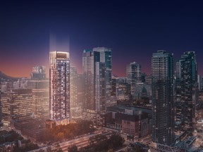 The 44-storey tower culminates in a unique architectural crown of ultra-luxe penthouse units.