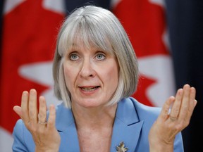 Canadian Minister of Health Patty Hajdu takes part in a press conference on how the government is grappling with novel coronavirus.