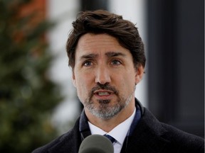 Canada's Prime Minister Justin Trudeau attends a news conference at Rideau Cottage in Ottawa, Ontario, Canada March 17, 2020. REUTERS/Blair Gable