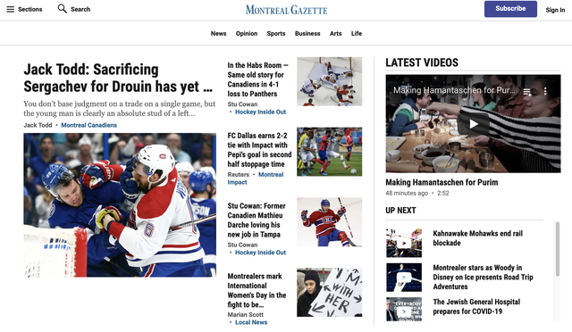 Editorially driven content block FILE/Montreal Gazette