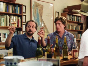 Some blame merlot’s declining fortunes on the 2004 film Sideways, in which Miles (Paul Giamatti, left, with Thomas Haden Church) relentlessly denigrates the grape.