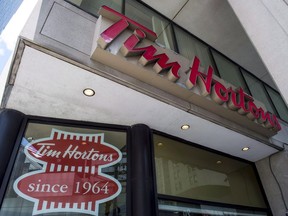 A Tim Hortons coffee shop in downtown Toronto on  June 29, 2016.