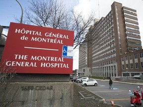 MONTREAL, QUE.: APRIL 15, 2020 --  The Montreal General Hospital as seen from the Cedar avenue side on Wednesday April 15, 2020. (Pierre Obendrauf / MONTREAL GAZETTE) ORG XMIT: 64267 - 3687
