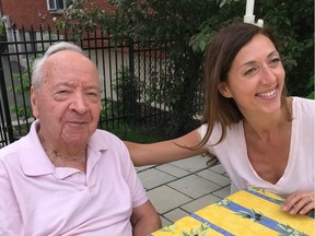Jennifer Madar with her father, Teddy Madar, 89. Until recently, Jennifer was the primary caregiver for her father. He is now residing at Jewish Eldercare Centre.