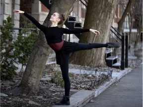Carrigan MacDonald is a dancer in the professional program at Ecole supérieure de ballet du Québec. The school has been closed forcing students to workout at home as the city deals with the coronavirus pandemic.