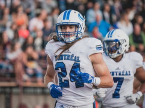 Defensive-back Marc-Antoine Dequoy, who played for the Université de Montréal Carabins.