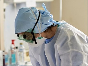 A nurse wears protective gear in the fight against coronavirus.