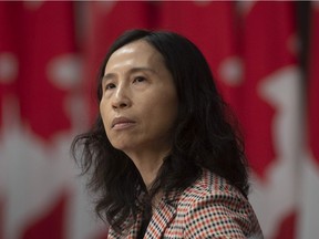 CP-Web. Chief Public Health Officer Theresa Tam responds to a question during a news conference in Ottawa, Monday April 13, 2020.