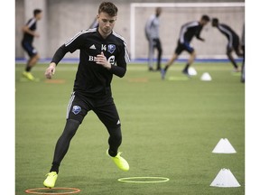 Impact midfielder Amar Sejdic during opening day of training camp in Montreal on Jan. 14, 2020.