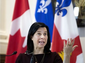 Montreal mayor Valérie Plante speaks during news conference at city hall on March 24, 2020.