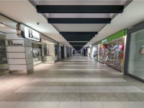 The shopping concours at Place Ville Marie in Montreal sits empty in this photo from March 19, 2020 because of the COVID-19 crisis.