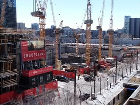 A view of Broccolini's site on St-Jacques St. in Old Montreal, where National Bank of Canada's future head office building will be located.