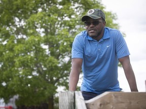 Hèzu Kpowbié says he was the victim of racial profiling in Repentigny last September. He is seen Saturday, May 30, 2020, at Parc du Moulin, where the incident occurred.