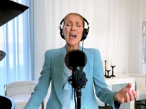 In this screengrab, Céline Dion performs during One World: Together At Home, presented by Global Citizen, on April, 18, 2020. The global broadcast and digital special was held to support frontline healthcare workers and the COVID-19 Solidarity Response Fund for the World Health Organization, powered by the UN Foundation.