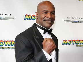 Evander Holyfield attends the Broadway opening night for "Motown: The Musical" at Lunt-Fontanne Theatre on April 14, 2013 in New York City.