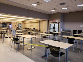 A view of the employee cafeteria at Bell Textron Canada's Mirabel plant.