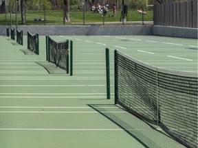 The tennis courts at Jeanne Mance Park are expected to open tomorrow for singles-only play in Montreal on Tuesday, May 19, 2020.