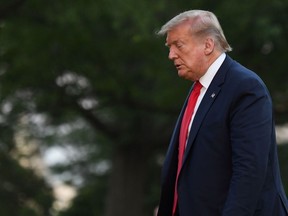 U.S. President Donald Trump returns to the White House, on May 30, 2020, in Washington, DC.