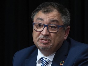 CP-Web. Horacio Arruda, Quebec director of National Public Health gets emotional as he apologizes for dancing on a video that was published on social media, during a news conference on the COVID-19 pandemic, Tuesday, May 12, 2020 at the legislature in Quebec City.