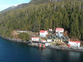 Boat Bluff lighthouse is seen in the Regional District of Kitimat-Stikine on B.C.'s northern coast in this undated image.