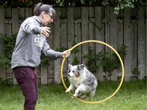 Ally Stern with her dog, Stunt. "Many people will have dog problems later,” she predicts.