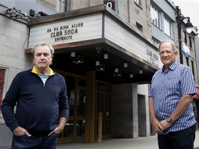 Club Soda owners Michel Sabourin, left, and Rubin Fogel feel it will be some time before the concert scene returns to even near-normal.