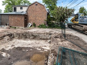 Only the foundation  remains of a 100-year-old  home in Pointe-Claire Village that was demolished without a permit.