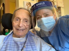 Lisa Bornstein visits her father Bob at the Donald Berman Maimonides Geriatric Centre in Côte-St-Luc.