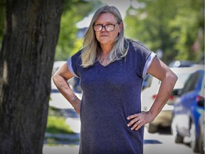 Kathlene Dixon outside her home in Montreal Thursday June 18, 2020.  Her daughter was injured in the Dawson College shooting in 2006.