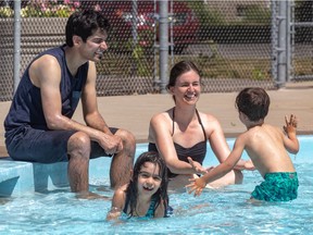 Joaquin Poundja and Karine Fortin enjoyed Confederation Pool with their children on Sunday. “Honestly, I’m not worried about it,” Fortin said of using the pool. “As long as everyone respects the recommended distances, I don’t see any problem.”