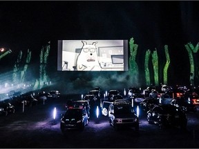 An image from a test run of the Vroom! multimedia event Wednesday June 24 at the Ciné-Parc Orford.