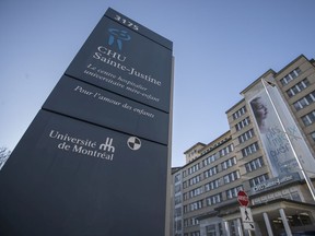 The main entrance to the Ste-Justine Hospital in Montreal.