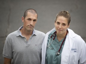 Simon Landry, along with his wife, Dr. Véronique Groleau, have started a petition calling on Education Minister Jean-François Roberge to get his act together and use the summer to really brainstorm a way for kids to return to school in the fall. The couple are seen in Montreal on Friday, June 26, 2020.