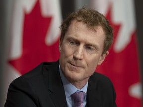 Indigenous Services Minister Marc Miller pauses as he responds to a question during a news conference Friday June 5, 2020 in Ottawa. Miller says he is outraged at police violence against Indigenous people in Canada.