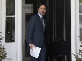 CP-Web. Prime Minister Justin Trudeau steps out of Rideau Cottage for a news conference in Ottawa, Wednesday May 27, 2020.