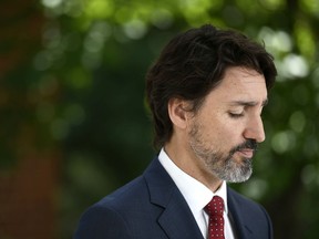 CP-Web. Prime Minister Justin Trudeau speaks during a news conference on the COVID-19 pandemic outside his residence at Rideau Cottage in Ottawa, on Thursday, June 18, 2020.