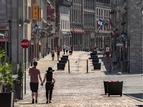 Old Montreal on June 21, 2020 — a very quiet beginning to the start of tourist season.