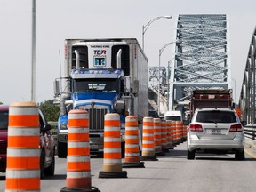 Construction on the Mercier Bridge in Montreal in 2018.