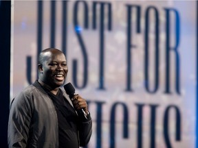 Comedian Arthur Simeon performs during Montreal's Just for Laughs festival in 2017.