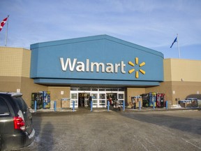 The front entrance of the Walmart in downtown Fort McMurray Alta. on Friday January 13, 2017. Walmart Canada was hit with 174 counts of Public Health Act violations Friday relating the handling of food at their Fort McMurray store following May's wildfire. Robert Murray/Fort McMurray Today/Postmedia Network