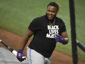 The Blue Jays' Vladimir Guerrero Jr. had a single in the DH spot on Saturday, July 25, 2020, his second hit of the young season, against the Tampa Bay Rays.